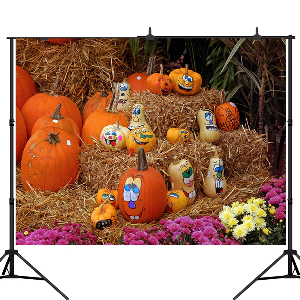 Lyavshi Золотой граффити Тыква стог сена фон Хэллоуин День благодарения фотография