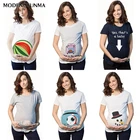 Футболка для беременных Новинка 2021 Одежда для беременных Одежда для грудного вскармливания с принтом арбуза хлопковая модная одежда для беременных
