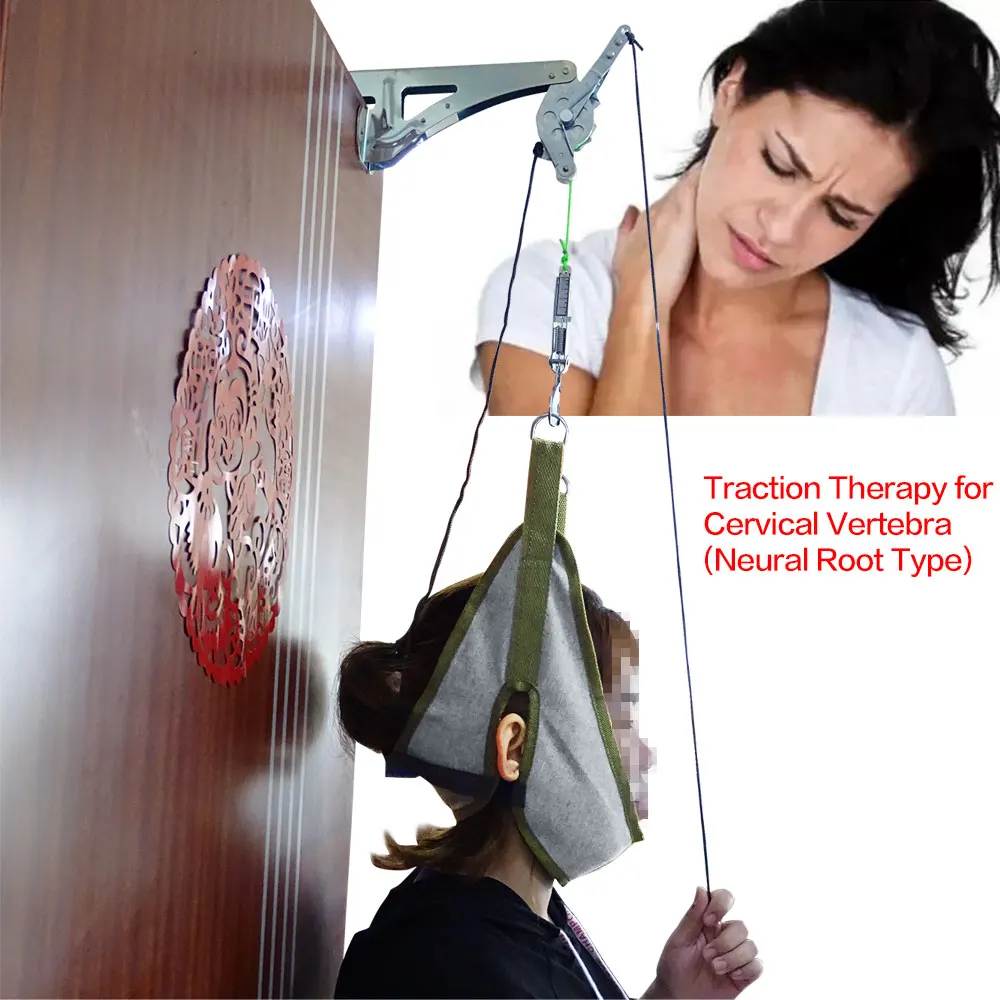 

Cervical Traction Over Door Neck Massager Device Kit Stretcher Adjustment Chiropractic Back Head Massager relaxation