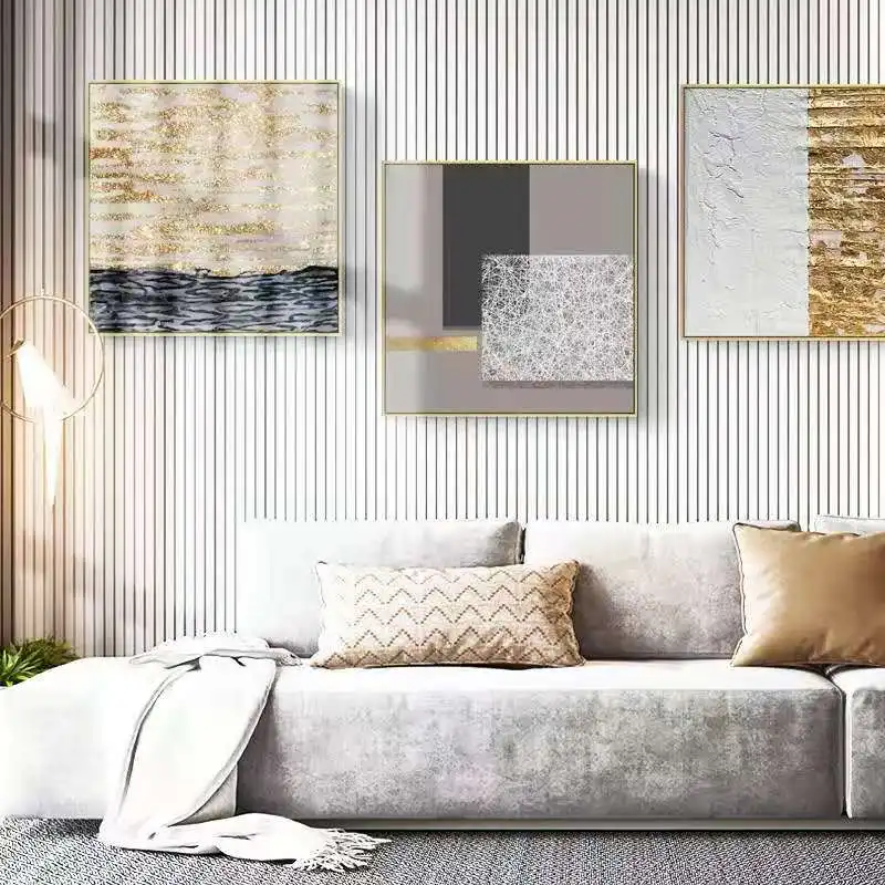 Современная картина для украшения ресторана роспись отеля серо-Золотой