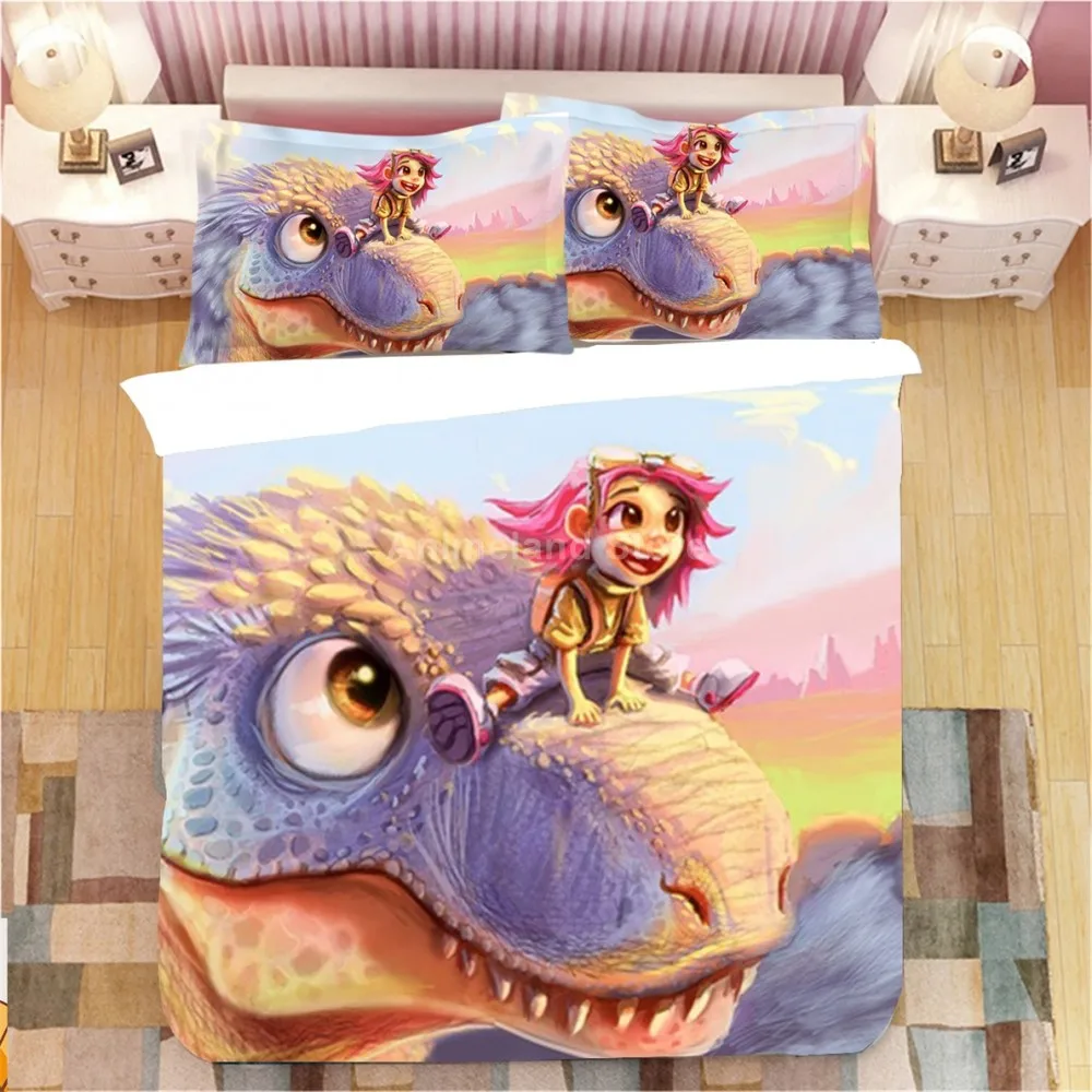 Детское постельное белье с изображением животных динозавров комплект