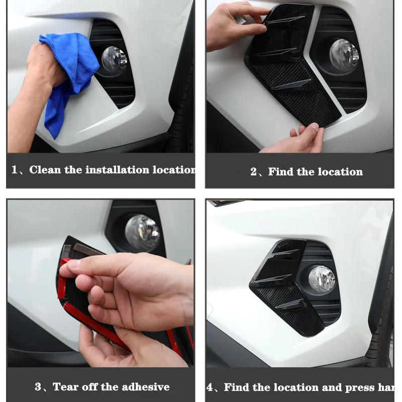 

2 Pieces Front Fog Light Eyebrows Eyelid Cover Trim Fog Lamp Protection Lamp For Toyota RAV4 2019 2020