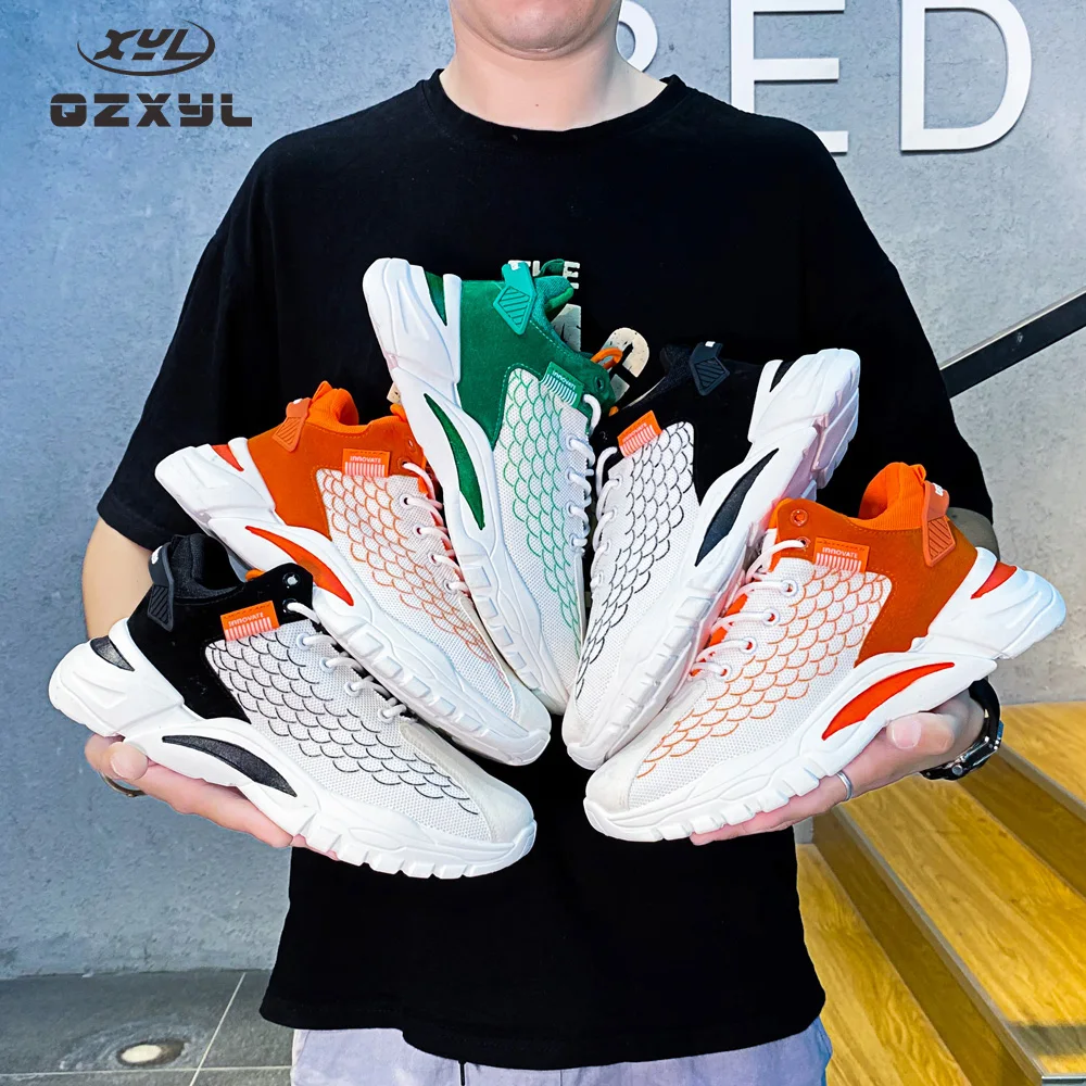 

Мужские кроссовки QZXYL, модная сетчатая спортивная обувь для мужчин, весенние теннисные дышащие кроссовки для бега, прогулок, обувь на платфо...