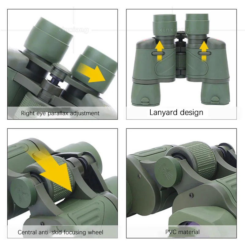 Бинокль армейский зеленый HD высокомощный с многослойным покрытием и