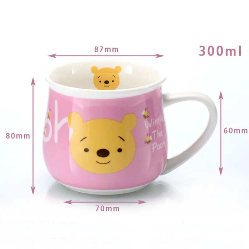 Дисней 300 мл Q Edition Винни-Пух мультфильм узор керамические чашки воды милый