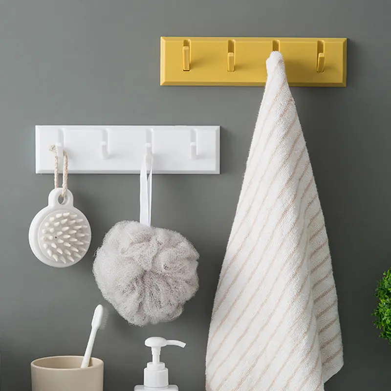 

Punch-free, Paste-free, Hook-free Bathroom Kitchen Rack Wall-mounted Door Back Hook Key Backpack Sundries Storage Rack