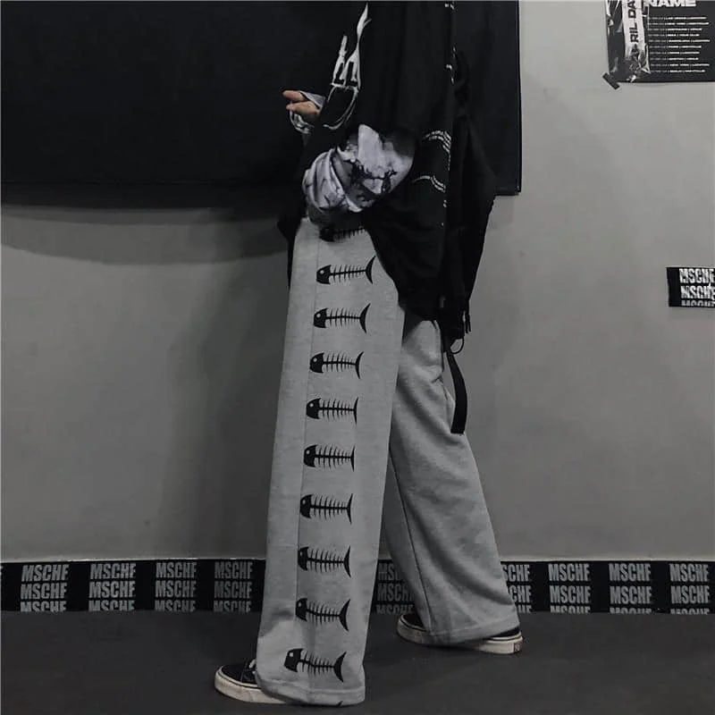 

2021 Spring Autumn Goth Pants Women Wide Leg Streetwear High Waist Oversized Trousers Womans Straight Punk Pants Korean Fashion