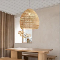 chinese handmade rattan led lamp home retro pendant light living room dining room loft decoration cafe restaurant pendant lights