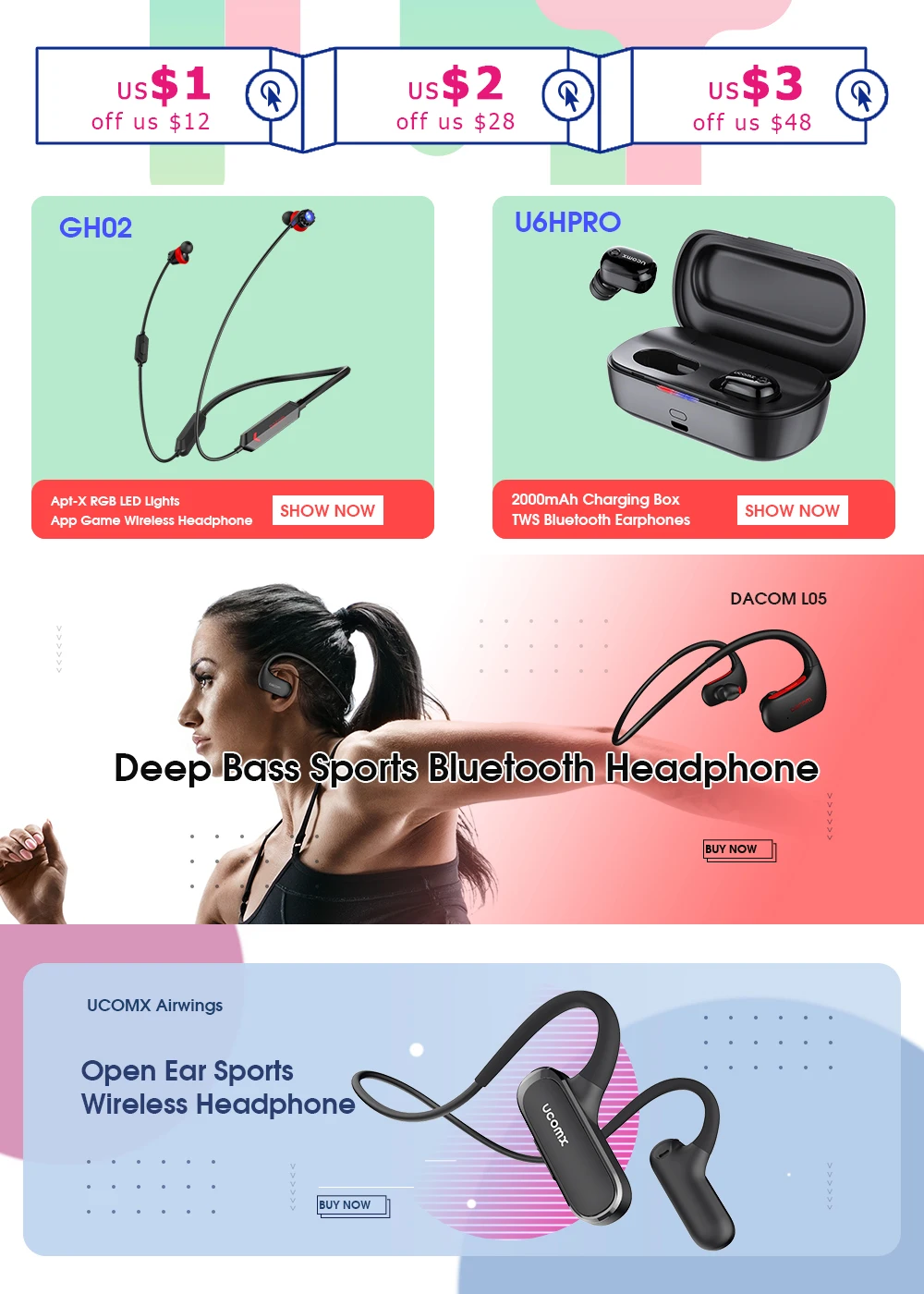 DACOM GH02 беспроводные наушники Apt-X Bluetooth гарнитура RGB свет 3D стерео Встроенный микрофон для мобильных игр для Xiaomi huawei iPhone