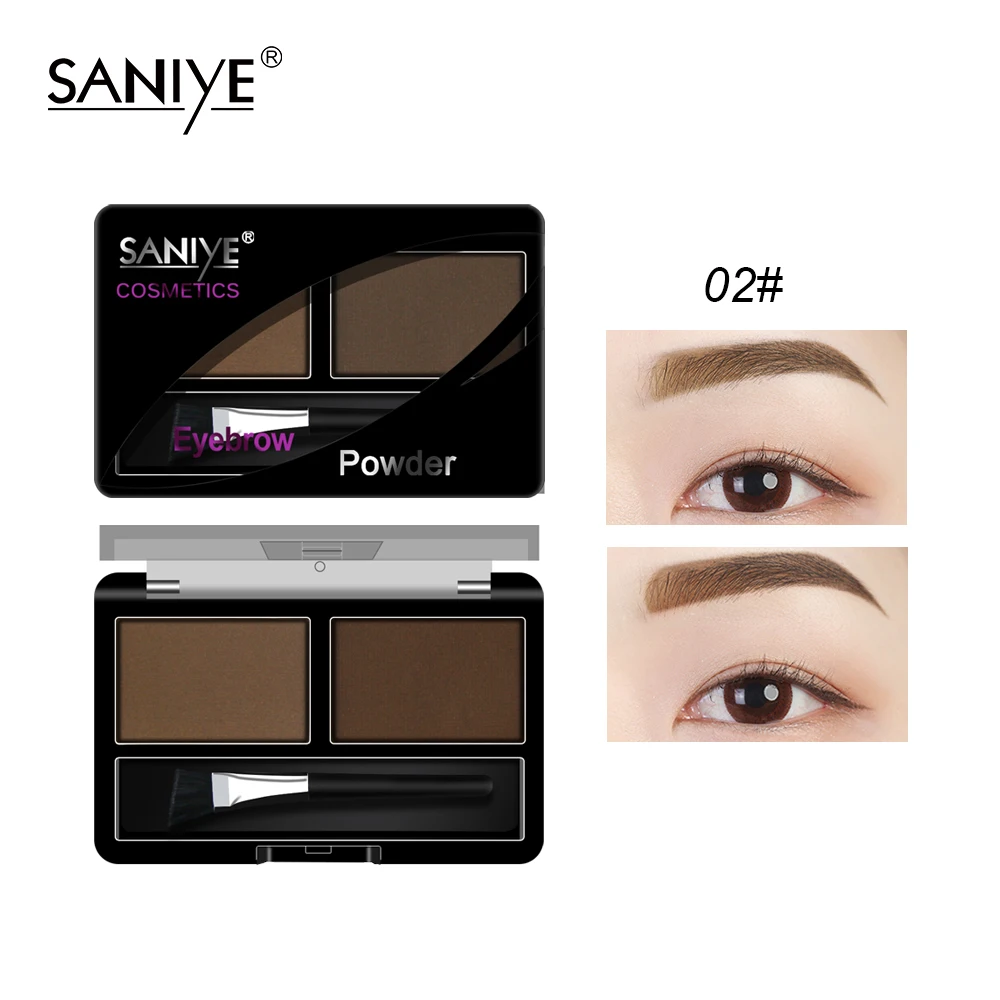 SANIYE 2 Colors Eyebrow Powder Palette Eye Brow Enhancer Professional Waterproof Makeup Eye Shadow With Brush E0220