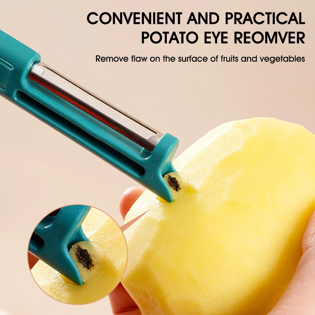 

Handhold Fruit Brush ABS Kitchen 2 In 1 Fruit Vegetable Cleaning Brush Peeler Kitchen Portable Gadgets With Hanging Tether