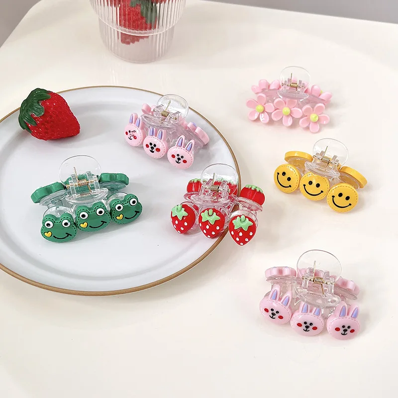 

Заколки для волос женские акриловые, милые зажимы с мультяшными фруктами, цветами, Детские аксессуары для волос, 3 шт./компл.