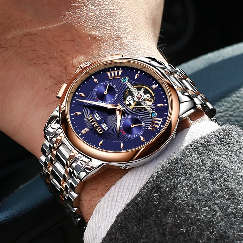 

Mens watches top luxury brand hollow fashion automatic tourbillon watch mechanical movement men wristwatch relojes para hombre