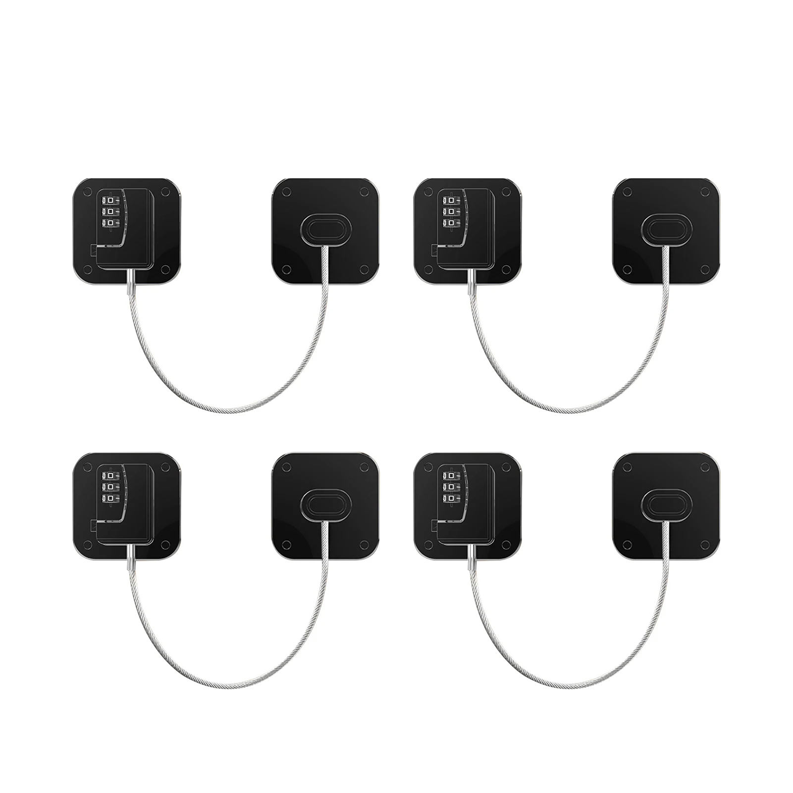

4pcs Cabinet Door Lock Practical Home Security Accessories Multifunctional Child Safety Stainless Steel Protection Anti Theft