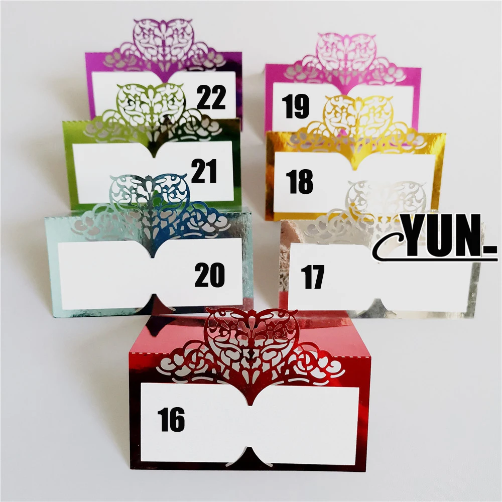 D. 50 шт./лот сиденья настольные карты Лазерная резка свадебные визитки место