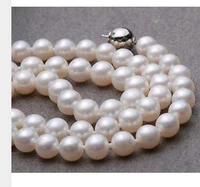 women gift word jewelry 17inch aaaa 10 5 11mm natural aaa white seawater cultured round pearl necklac large silver