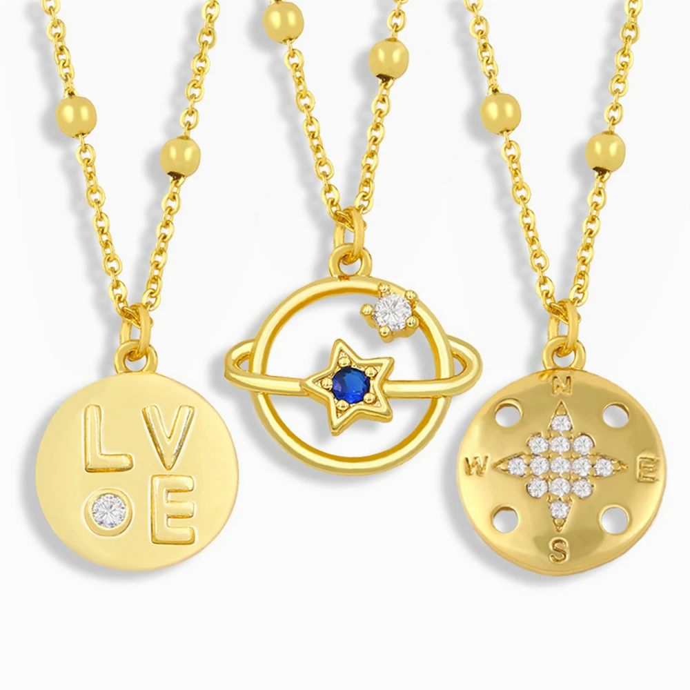 

Pendant Necklace Women Fashion Jewelry Lovely Simple Design Match with High-grade Production Technology Gold Color Chorker