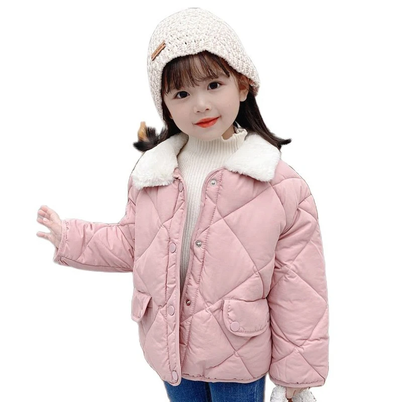 

Детская зимняя куртка; Утепленная одежда; Новинка 2021 года; Повседневная теплая фланелевая одежда с отворотами для малышей; Пальто для мальч...