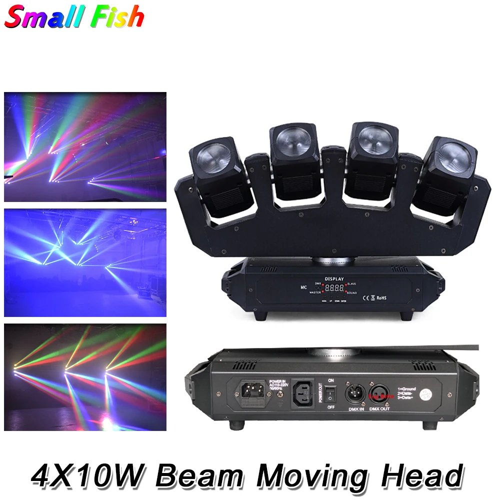 2 шт./Лот Профессиональный 4x10 Вт RGBW 4 в 1 светодиодный подвижный головной свет Cree