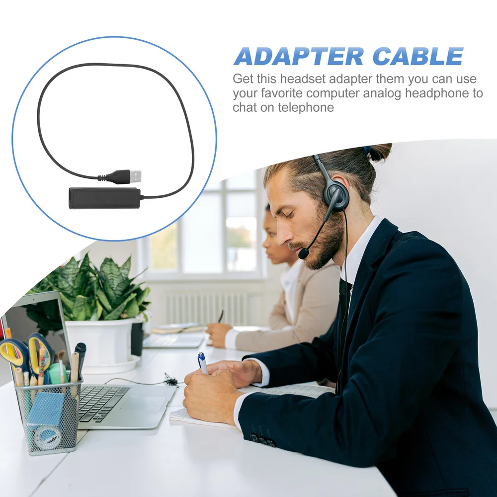 

USB Plug Computer PC Laptop To RJ9 Female Adapter Cable Cord for Headset