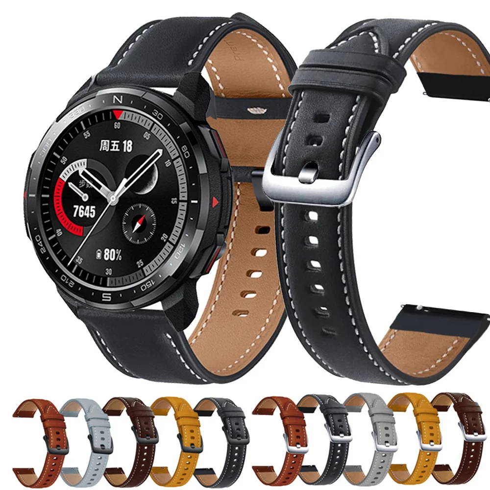 

Ремешок из натуральной кожи для Honor Watch GS Pro/Honor Magic 2 46 мм, сменный Браслет для наручных часов Honor Magic, 22 мм