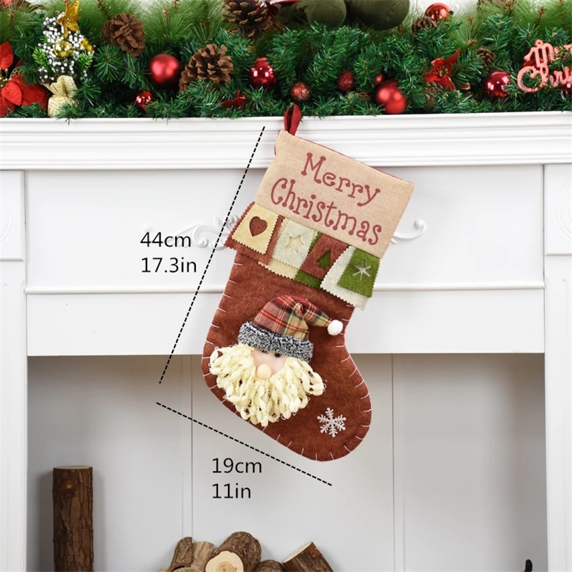 Santa Claus Christmas Stockings Santa Claus Snowman Gift Bag Christmas Decorations for Home Christmas Gifts New Year Christmas Stockings - Цвет: Santa Claus
