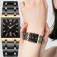 women watches wwoor casual dress wrist watch top brand luxury waterproof stainless steel rose gold square clock relogio feminino