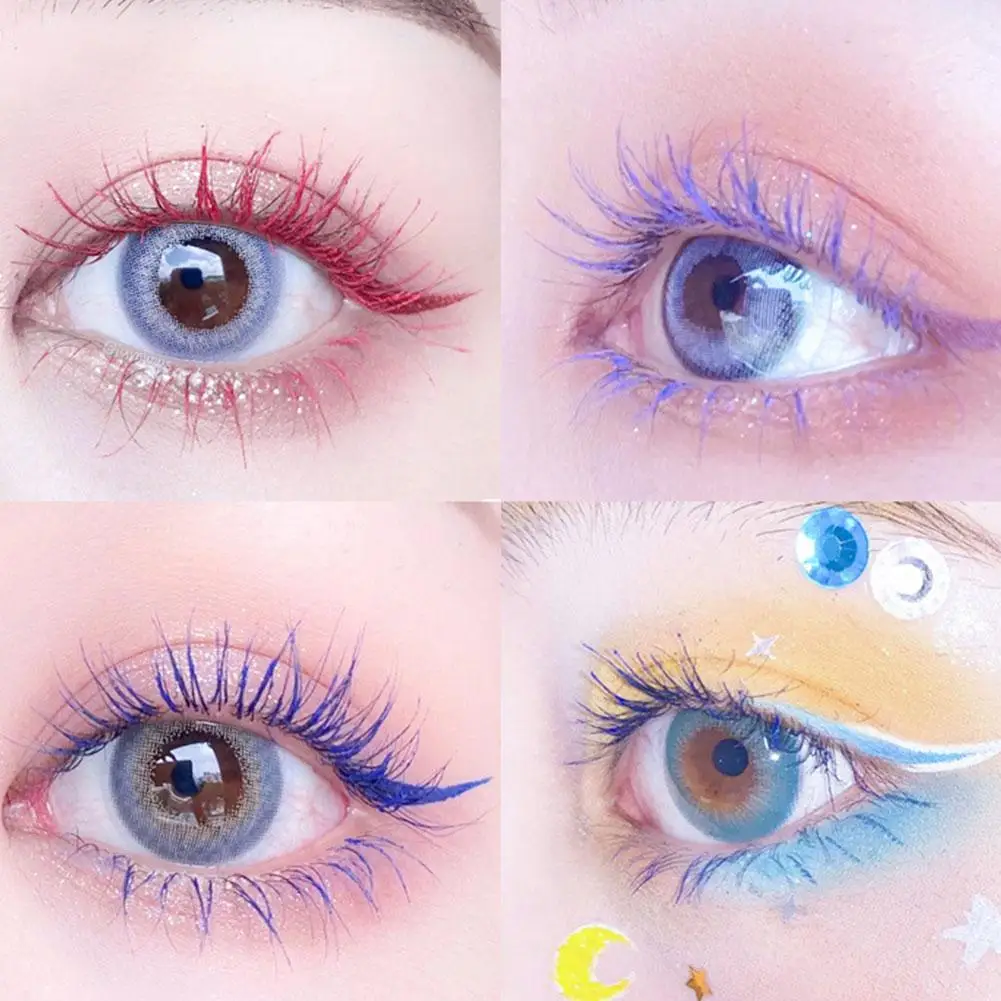 

Color Mascara Waterproof Long-Lasting Curling Lengthening Head Not Makeup To Easy Curling Mascara Smudge Long Waterproof E2J7