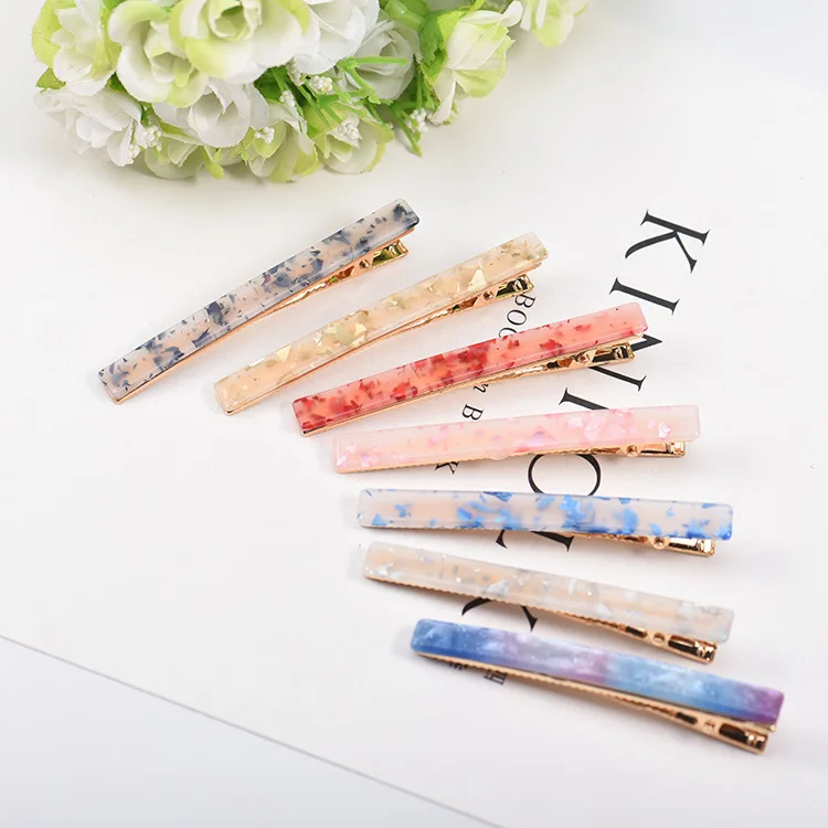 Прямоугольная ацетатная шикарная Минималистичная Милая акриловый зажим для