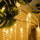 1020 шт. 2022 рождественские украшения, гирлянда с фонариками, Новогодний Декор для дома, имитация льда светильник ственские елочные украшения, искусственные Сосульки