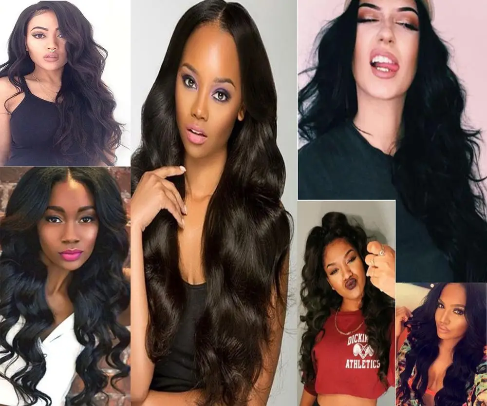 

QINGSI HAIR 4 Bundles Brazilian Body Wave Hair Extension 100% Remy Wavy Human Hair Bundles 4 Pieces Hair Extension Natural Color