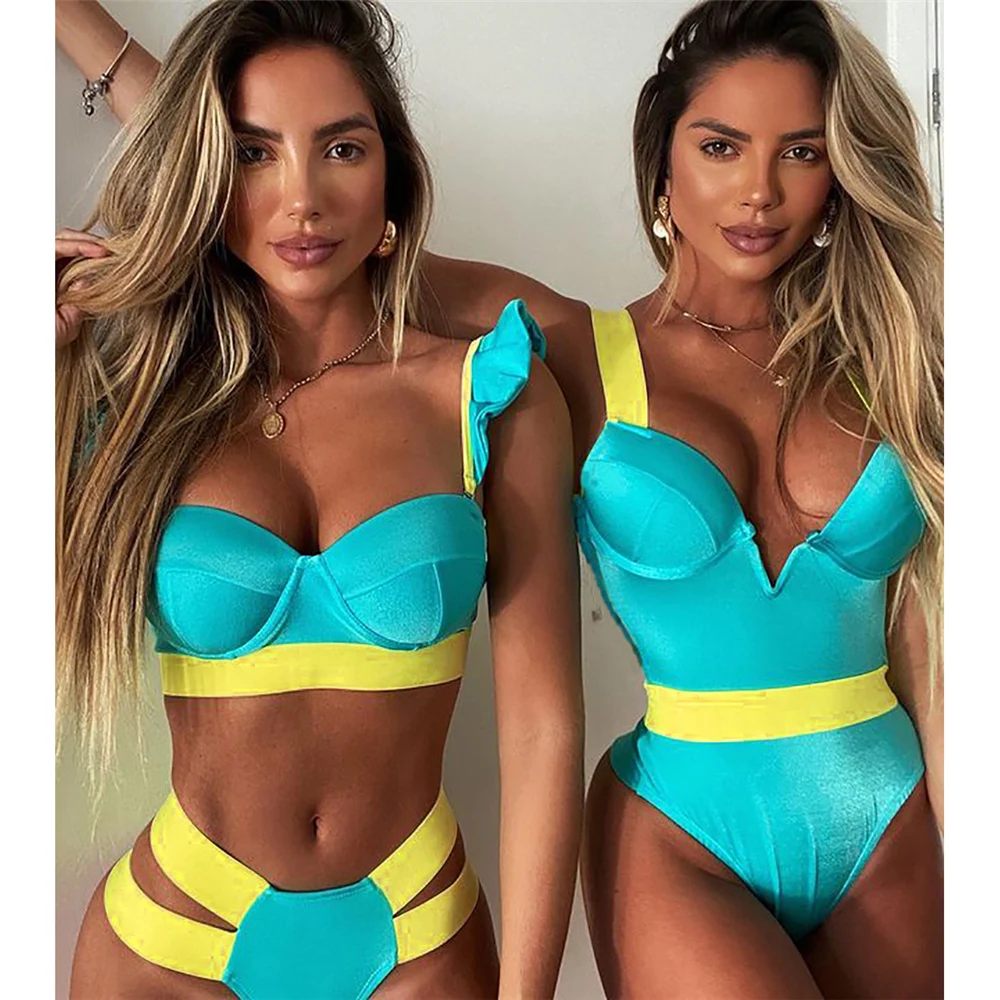 

Sexy One Piece Swimsuit 2021 Women Swimwear Push Up Bathing Suit Summer Beach Wear Monokini Swimming Suit For Women Badysuit