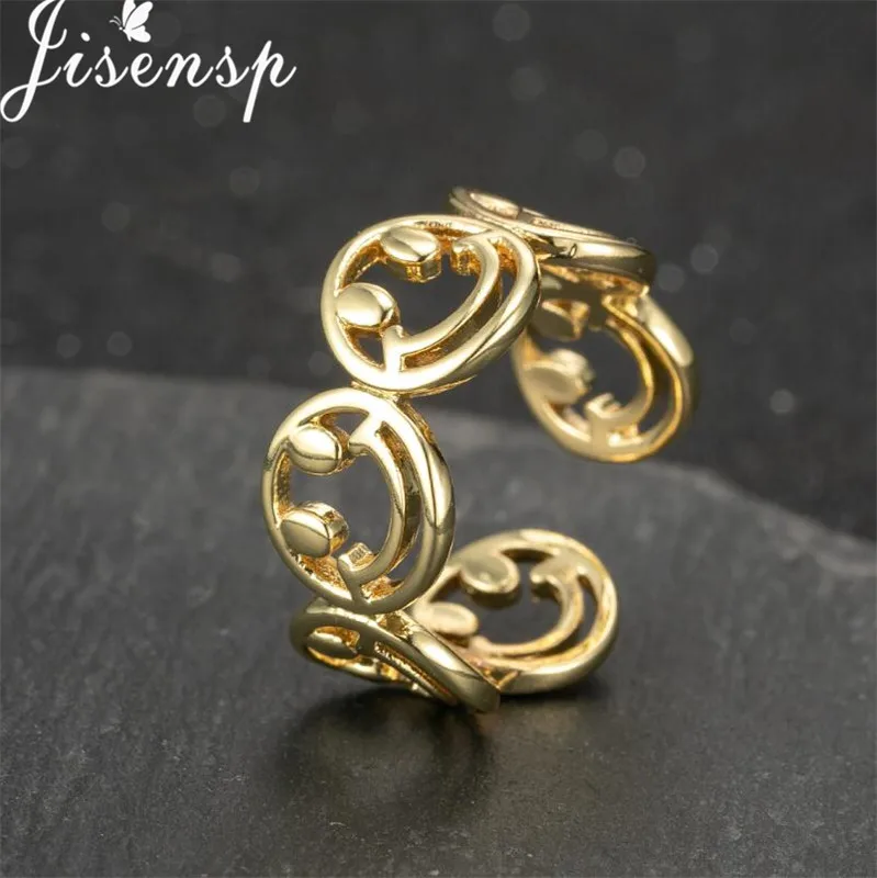Jisensp модное кольцо со смайликом Корейский темперамент круг геометрический