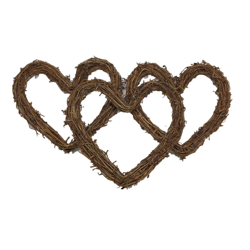 Ротанговая гирлянда в форме сердца Висячие венки из ротанга сделай сам