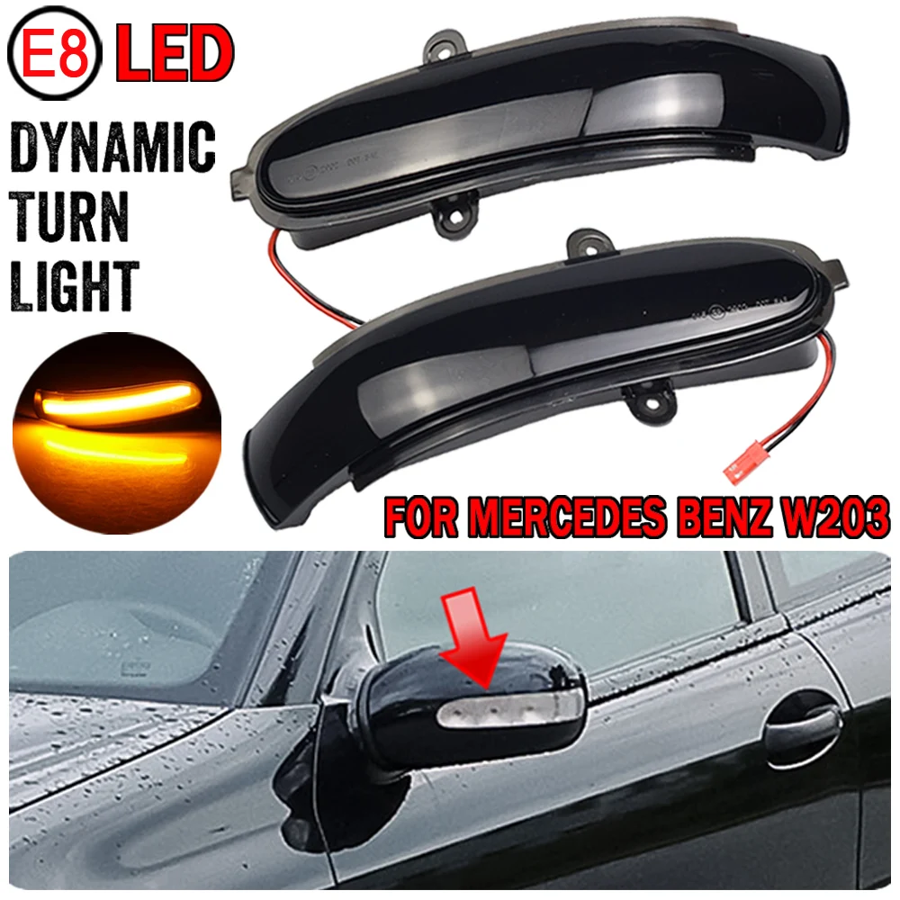 

Dynamic Turn Signal LED Side Mirror Indicator Blinker Sequential Light For Mercedes Benz C Class W203 S203 CL203 2001-2007