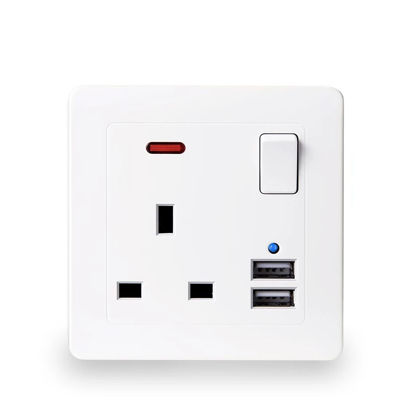 Настенная розетка двойной usb порт для зарядки настенная W/ 13A электрическая
