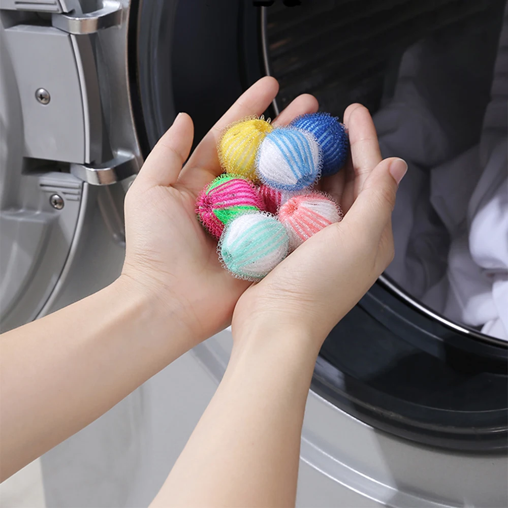 6pcs/5pcs Nylon Laundry Ball Decontamination Washing Machine and Protecting Ball Sticking and Removing Hair Removal Cleaning