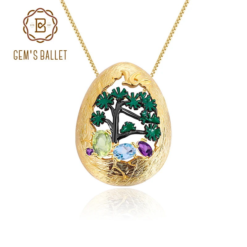 Женский балетный кулон GEM'S ювелирное изделие ручной работы из серебра 925 пробы с