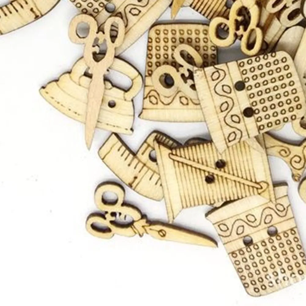 50 шт. декоративные деревянные пуговицы для швейной машины | Дом и сад