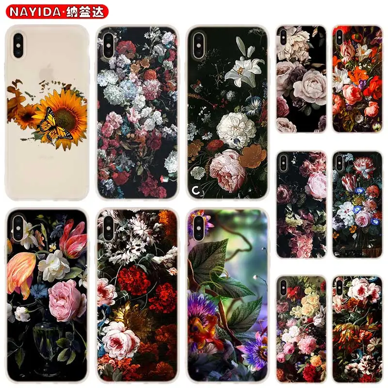 Мягкий чехол для iPhone 12 11 Pro X XS Max XR 6 7 8 G Plus SE 2020 5 S с Цветочным Рисунком бабочки в