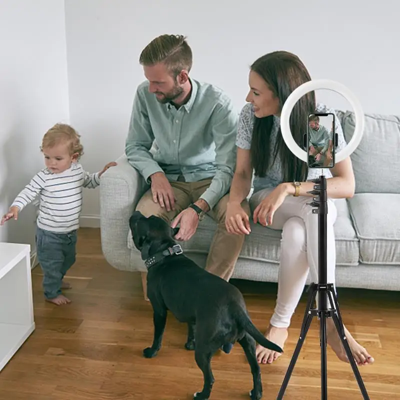 

Dimmable LED Selfie Ring Light With Tripod USB Fill Light Ring Lamp Big Photography Ringlight With Stand For Tiktok Youtube