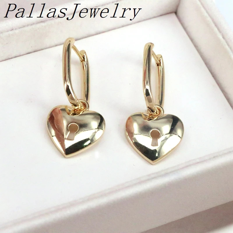 

5Pairs Lovely Girl Lock Heart Dangle Earrings For Women gold Charming Gift Jewelry