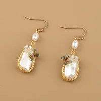 imitation pearl earrings hand wound fashion popular long tassel butterfly flower drop earrings for women boucle oreille femme