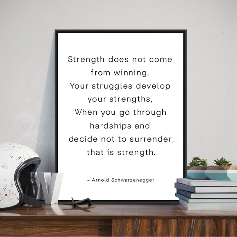Арнольд Шварценеггер цитаты на холсте художественные принты черные белые