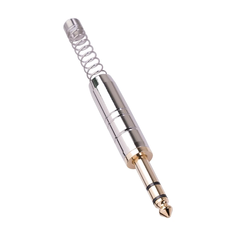 

5PC 6.35mm Stereo Audio Jack Amplifier Microphone Plug 6.35 Sophomore Core Solder Jack Male Plug Connector
