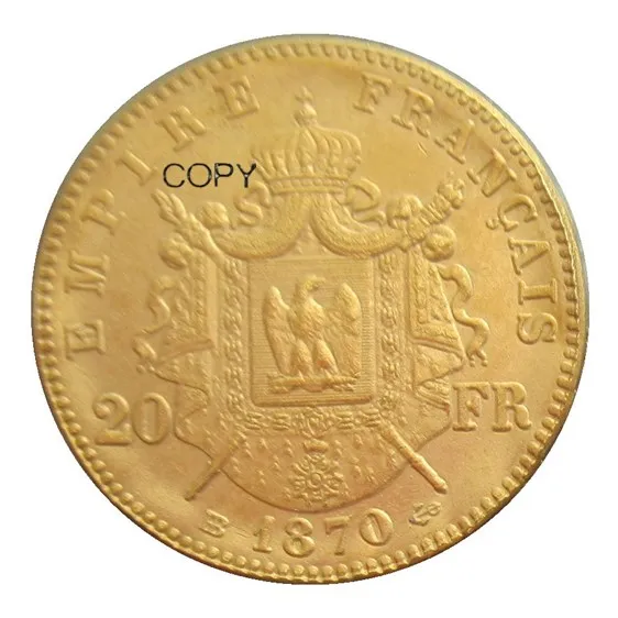 Франция 20 франков 1870B настоящие Позолоченные копии монет