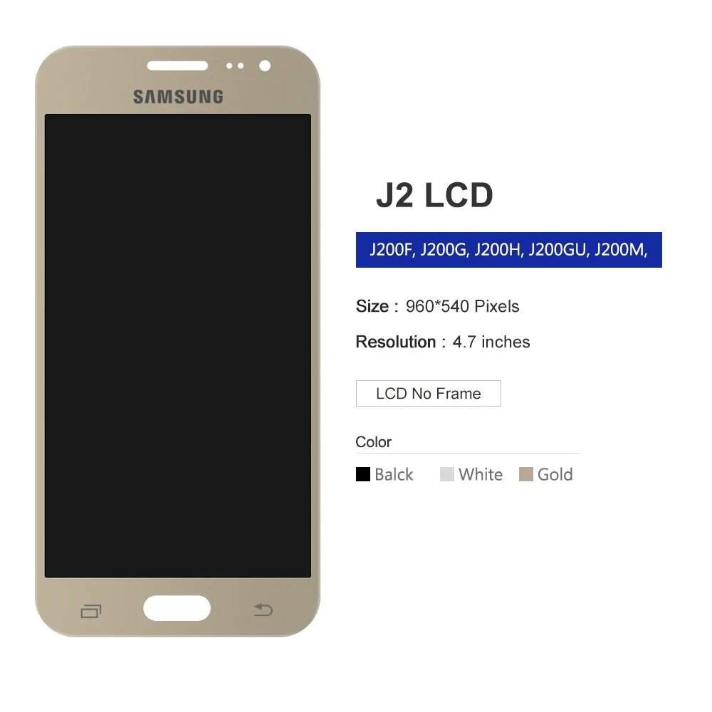 ЖК дисплей с дигитайзером сенсорного экрана для Samsung Galaxy J2 2015 J200 J200F J200Y J200H 100%