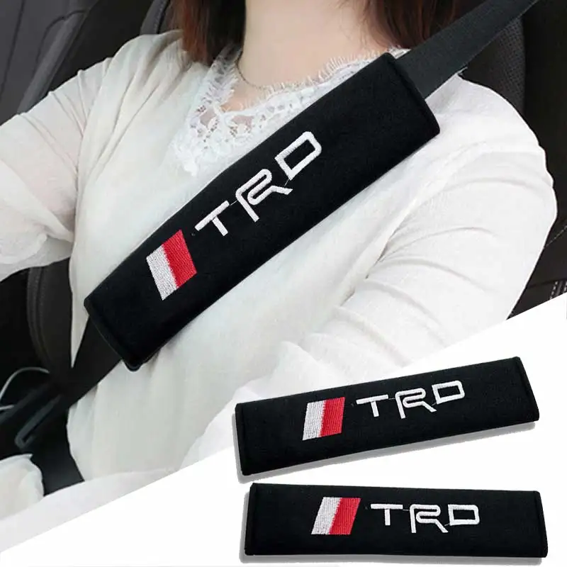 

2pcs Car Interior Seat Belt Protection Cover for TRD Toyota Corolla Yaris Aygo GT86 Prius RAV4 CHR Camry Auris Avensis Interior