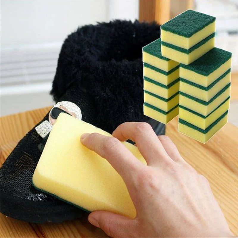 Двухсторонняя губка для чистящий посудомоечный кухонная нано-губка удаления