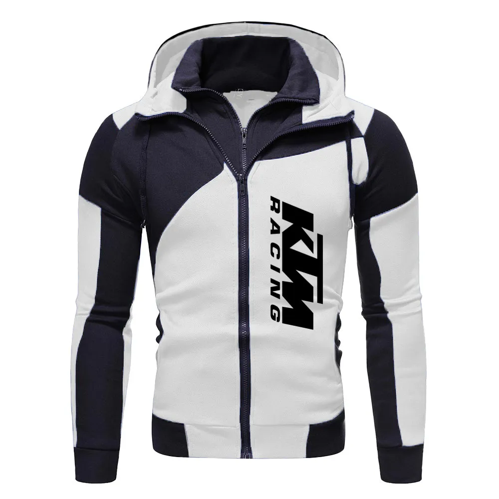 

Мужская повседневная толстовка смешанных цветов с воротником-стойкой и надписью, приталенная и дышащая мотоциклетная Клубная одежда